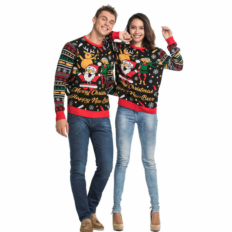 Couple Christmas Sweater Round Neck